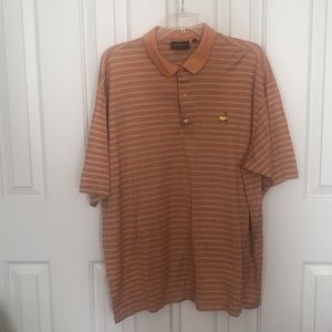 Orange Striped Masters Golf Shirt